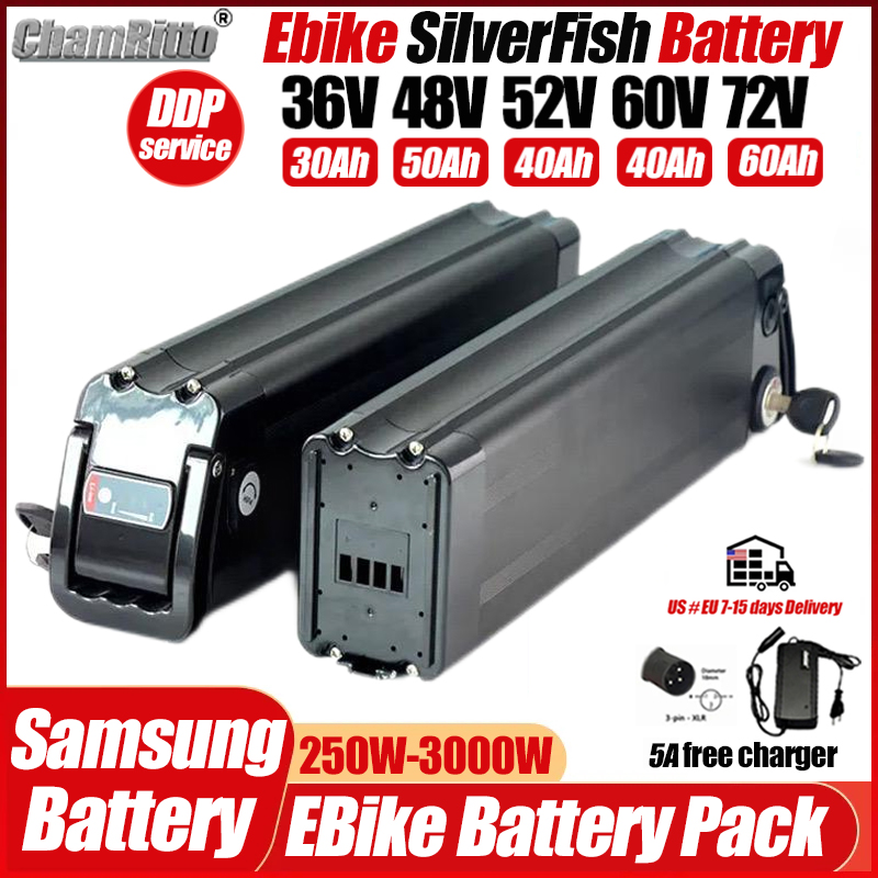 Electric Bicycle Battery 72V 30Ah - 전기 자전거 36v 48v 52v 실버피쉬