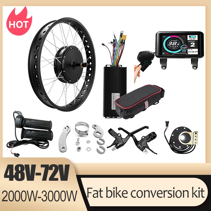 72V 3000W 팻 타이어 스노우 바이크 모터 개조  - Ebike Conversion Kit 72V 3000W 리뷰 및 가격