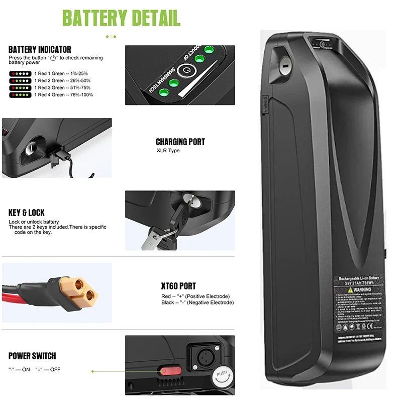 36V 48V 52V 전기 자전거 하이롱 배터리 전기  - Ebike Battery 48V 20Ah Hailong 리뷰 및 가격