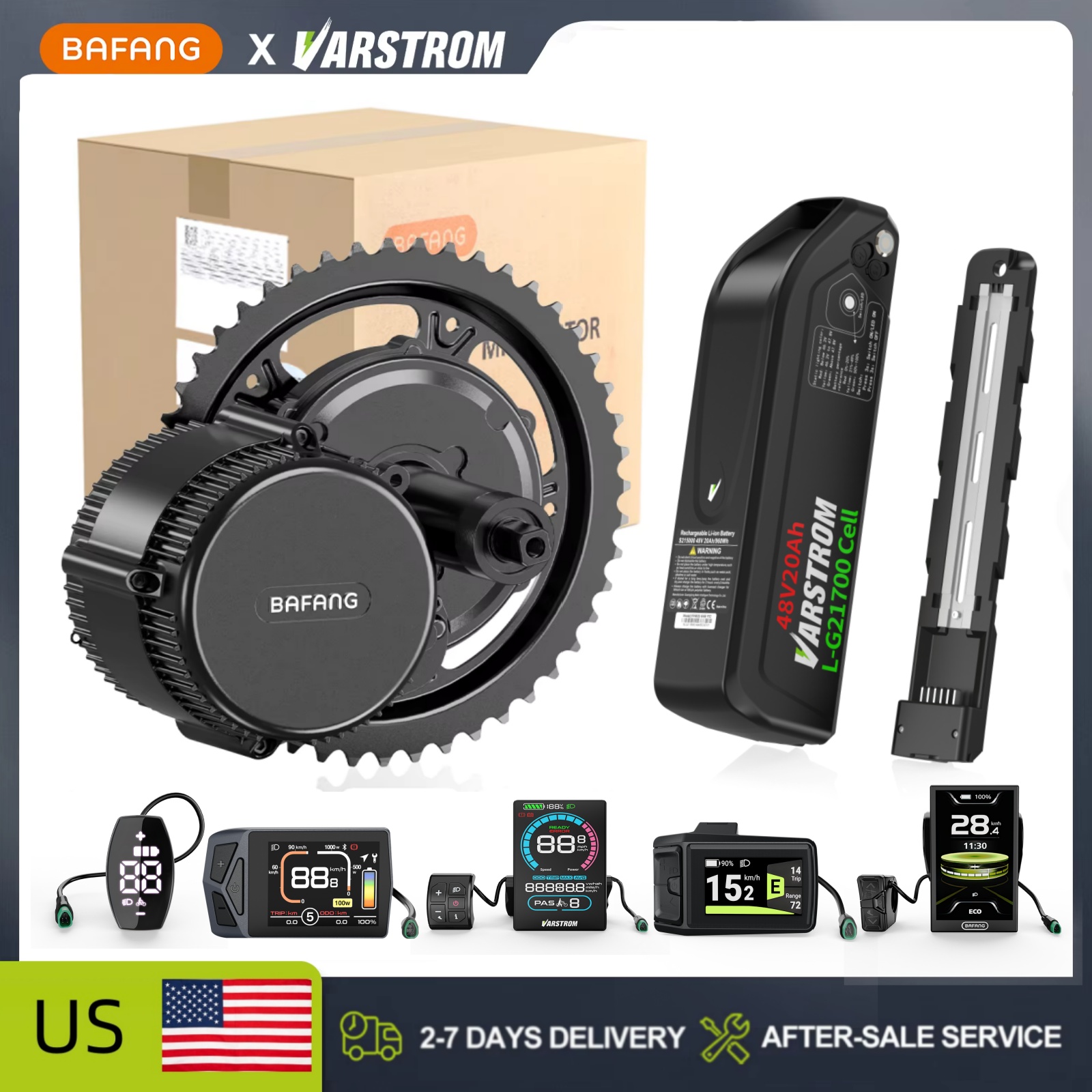 [미국 재고] 바팡 48V 미드 드라이브 모터 및 배터 - Bafang Bbshd 1000W Conversion Kit 리뷰 및 가격