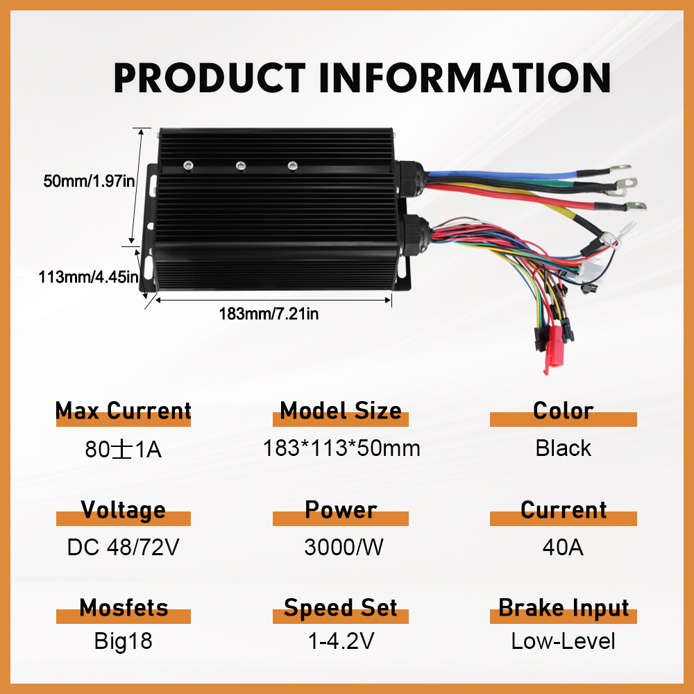전기 자전거용 3가지 모드 사인파 48V 72V 80A - 72V 5000W Hub Motor Kit 리뷰 및 가격